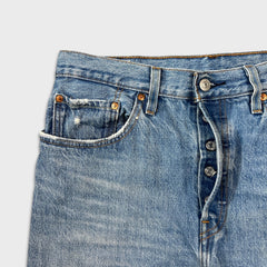 Levi's 501 Jeans Womens 30x32 Blue Original Fit Straight Distressed Medium Wash Denim Pants
