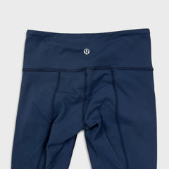 Lululemon Practice Daily Pants Womens Size 2 Blue Mid Rise Yoga Leggings Tights