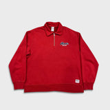 Vintage 90s Roots Athletics Sweatshirt Mens Large Red 1/4 Zip Faded Pullover