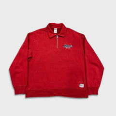 Vintage 90s Roots Athletics Sweatshirt Mens Large Red 1/4 Zip Faded Pullover