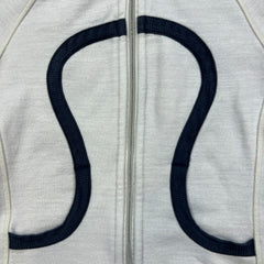 Lululemon Scuba Hoodie Womens Small White Full Zip Sports Hooded Sweater