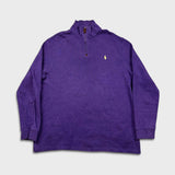 Polo Ralph Lauren Sweatshirt Mens XL Purple Pony 1/4 Zip Pullover