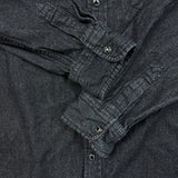 Dickies Denim Shirt Mens Large Black Dark Wash Casual Workwear Button Up