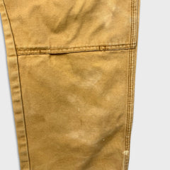 Vintage Y2K Dickies Pants Mens 38x31 Beige Double Knee Distress Carpenter Canvas Workwear