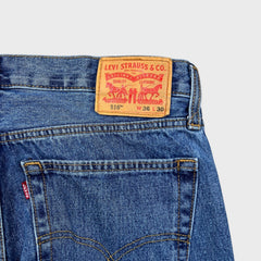 Levi's 516 Jeans Mens 36x25 Blue Regular Straight Leg Medium Wash Denim Pants