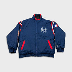 Vintage Pro Player New York Yankees Jacket Mens Large Black Reversible 90s MLB Baseball