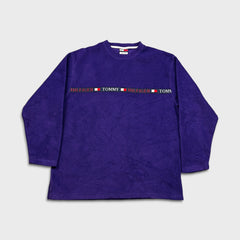 Vintage 90s Tommy Hilfiger Fleece Mens Small Purple Tommy Jeans Jacket