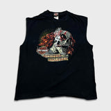 2013 Harley Davidson Sleeveless Mens XL Black Attitude Flame Skull Tank Top