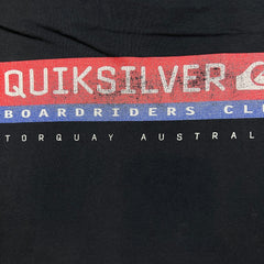 Vintage Y2K Quicksilver Boardriders Club T Shirt Mens Medium Black Sun Faded Tee