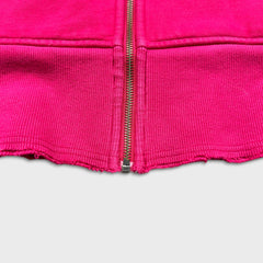 Lululemon Scuba Hoodie Womens Size 12 Pink Full Zip Distressed Hooded Sweater
