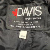 Vintage 90s Davis Sportswear Leather Jacket Mens Medium Blue Wool Letterman