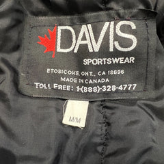 Vintage 90s Davis Sportswear Leather Jacket Mens Medium Blue Wool Letterman