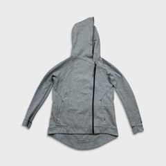 Nike Tech Fleece Hoodie Womens Medium Gray Swoosh Full Zip Cap Sweater