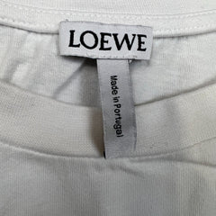 Loewe T Shirt Mens Large White Embroidered Anagram Logo Short Sleeve Tee