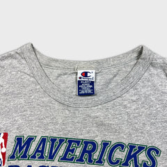 Vintage 90s Champion Dallas Mavericks T Shirt Mens XL Gray Basketball NBA Ringer Tee