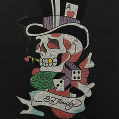 Vintage Y2K Don Ed Hardy Christian Audigier T Shirt Mens Large Black Skull Graphic Tee