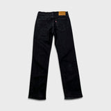 Levi's 514 Jeans Mens 28x30 Black Slim Straight Faded Dark Wash Stretch Denim Pants