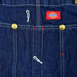 Dickies Overalls Mens 42x28 Blue Bib Medium Wash Hammer Loop Workwear Denim