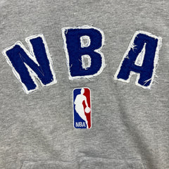 Vintage NBA Hoodie Mens 2XL Gray Basketball Sportswear Y2K Hooded Sweatshirt Pullover