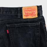 Levi's 517 Bootcut Jeans Mens 38x30 Black Dark Wash Red Tab Faded Denim Pants