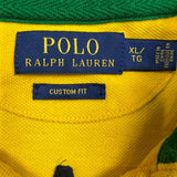 Polo Ralph Lauren Brazil #14 Shirt Mens XL Yellow Big Pony Casual Short Sleeve