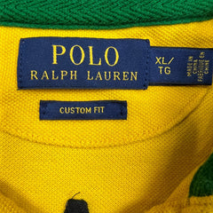 Polo Ralph Lauren Brazil #14 Shirt Mens XL Yellow Big Pony Casual Short Sleeve