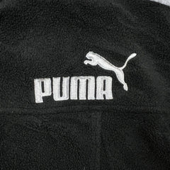 Vintage 90s PUMA Fleece Women XS Black Full Zip Outdoor Jacket