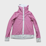 Lululemon In A Cinch Long Sleeve Tee Women Size 10 Pink / Gray Reversible