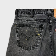 Vintage 90s Levi's 550 Jeans Mens 36x34 Black Relaxed Fit Tapered Leg Fade Denim Pants