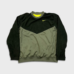 Nike Sportswear Fleece Mens Medium Green Embroidered Swoosh Standard Fit Pullover Jacket