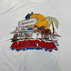 Vintage Y2K Quartzsite Arizona T Shirt Mens XL White Desert 2 Feet From Hell Novelty Tee