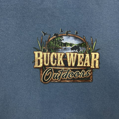 Vintage 2004 Buck Wear Outdoors T Shirt Mens XL Blue I Do Fish Graphic Tee