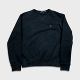 Polo Ralph Lauren Sweatshirt Mens Small Black Pony Pullover Crewneck