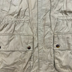 Vintage 90s Nautica Jacket Mens Large Beige Full Zip Outdoor Bomber Coat