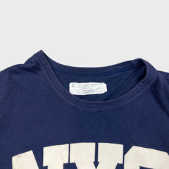 Black Chocoolate NYC T Shirt Mens Medium Blue Collegiate Arch Logo Tee