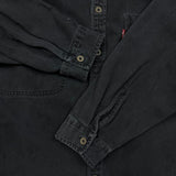 Levi's Denim Shirt Mens Large Black Red Tab Stone Wash Casual Western Button Up