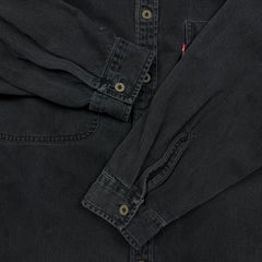 Levi's Denim Shirt Mens Large Black Red Tab Stone Wash Casual Western Button Up