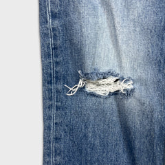 Levi’s 514 Jeans Mens 34x32 Blue Slim Straight Fit Light Wash Distressed Denim Pants