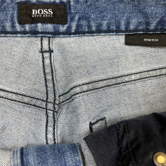 HUGO BOSS Jeans Mens 36x30 Blue Slim Straight Fit Stretch Medium Wash Denim Pants