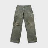 Carhartt Pants Mens 32x32 Green Distress Original Dungaree Fit Workwear Carpenter