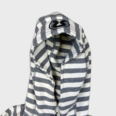 Lululemon Scuba Hoodie Womens Size 4 White Striped Full Zip Hooded Sweater