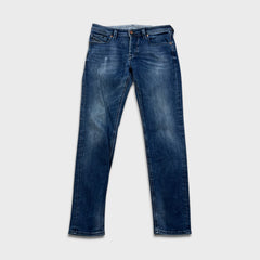 Diesel Jeans Mens 32x34 Blue Larkee Beex Regular Tapered Light Wash Denim Pants