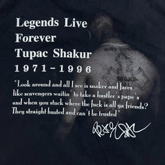 Vintage Y2K 2Pac Memorial T Shirt Mens XL Black Legends Live Forever Rap Tee