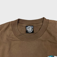 Santa Cruz T Shirt Mens Medium Brown Double Side Skateboard Graphic Tee