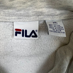 Vintage 90s Fila Sweatshirt Mens XL Gray Athletic 1/4 Zip Spell Out Pullover