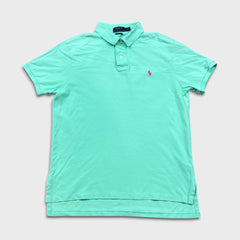 Polo Ralph Lauren Shirt Mens Large Green Pony Cotton Casual Preppy Short Sleeve