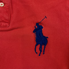 Polo Ralph Lauren Shirt Mens Small Orange Slim Fit Big Pony Casual Preppy Short Sleeve