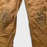 Carhartt Iconic R01 Duck Bib Overall Mens 34x32 Brown Relaxed Fit Carpenter Workwear