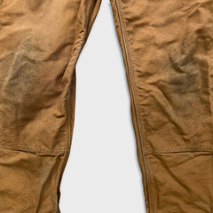 Carhartt Iconic R01 Duck Bib Overall Mens 34x32 Brown Relaxed Fit Carpenter Workwear