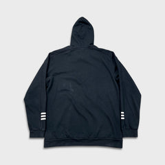 Adidas Essentials Hoodie Mens XL Black Stripe Lightweight Hooded Sweater